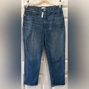 NWT Madewell The Perfect Vintage Straight Jeans in Med Wash Womens Size 33 Denim